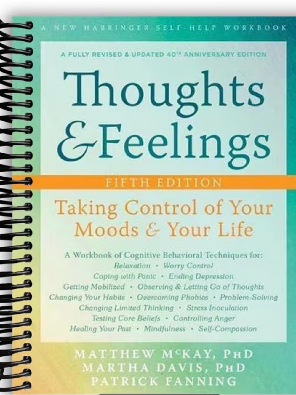 Thoughts & Feelings Workbook — Teal and Orange Cover